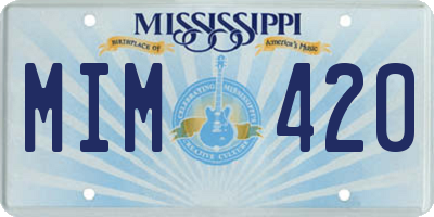 MS license plate MIM420
