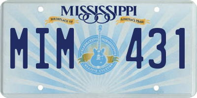 MS license plate MIM431