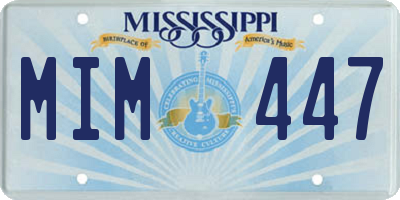 MS license plate MIM447