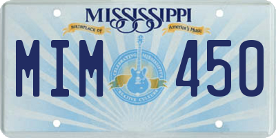 MS license plate MIM450