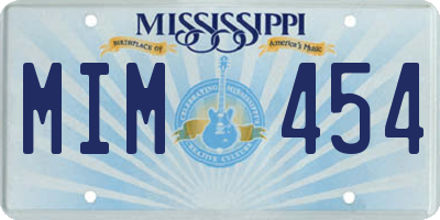 MS license plate MIM454