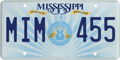 MS license plate MIM455