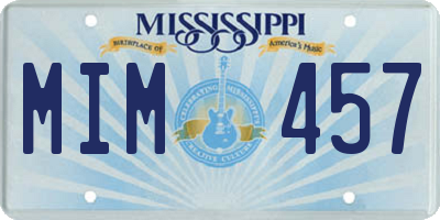 MS license plate MIM457