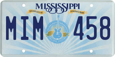 MS license plate MIM458