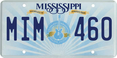 MS license plate MIM460
