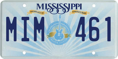 MS license plate MIM461