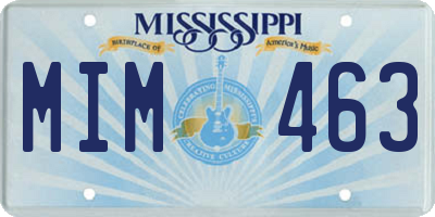 MS license plate MIM463