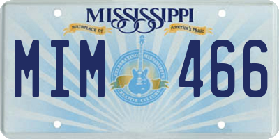 MS license plate MIM466