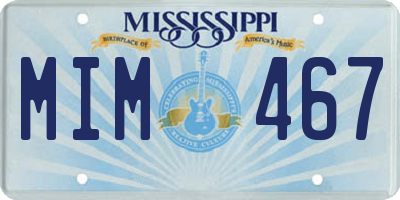 MS license plate MIM467