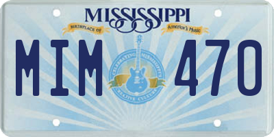 MS license plate MIM470