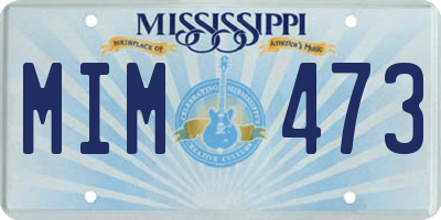 MS license plate MIM473