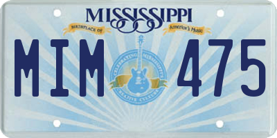 MS license plate MIM475