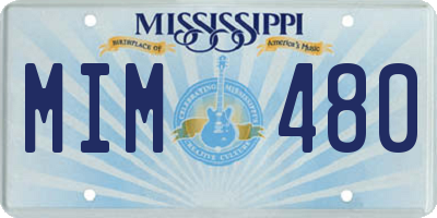 MS license plate MIM480