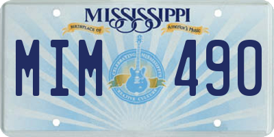 MS license plate MIM490