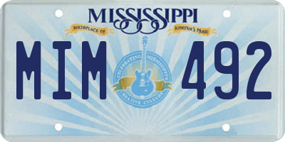 MS license plate MIM492