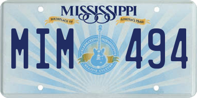 MS license plate MIM494