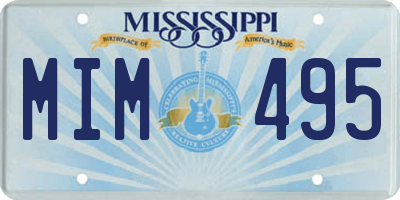 MS license plate MIM495