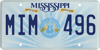 MS license plate MIM496