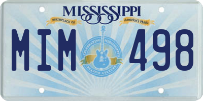 MS license plate MIM498