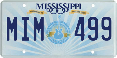 MS license plate MIM499