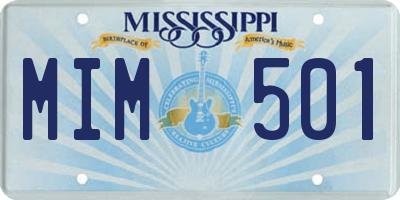 MS license plate MIM501