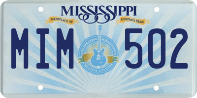 MS license plate MIM502