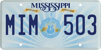 MS license plate MIM503