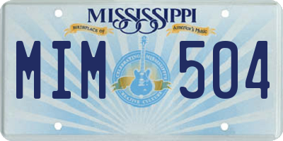 MS license plate MIM504