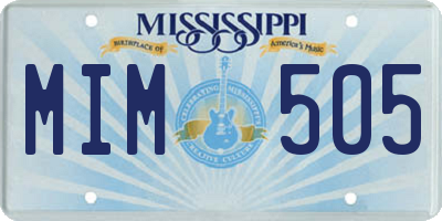MS license plate MIM505