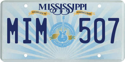 MS license plate MIM507
