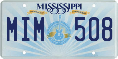 MS license plate MIM508