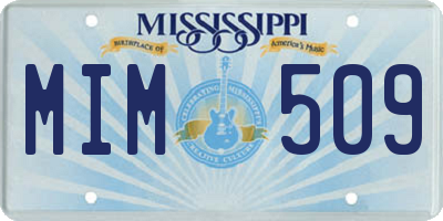 MS license plate MIM509