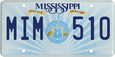 MS license plate MIM510