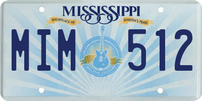MS license plate MIM512