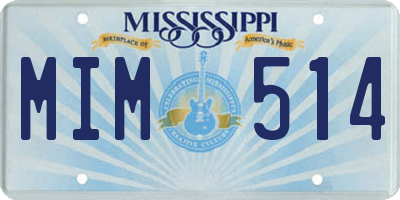 MS license plate MIM514