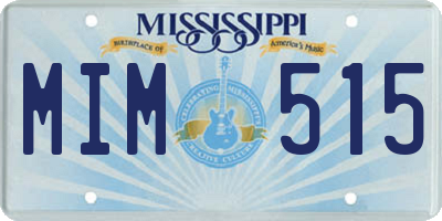 MS license plate MIM515