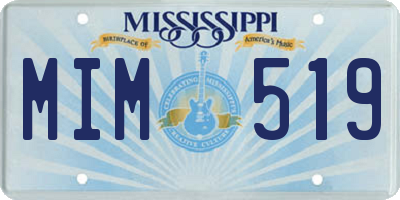 MS license plate MIM519