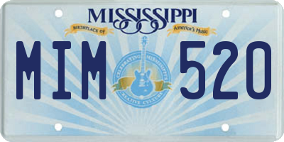 MS license plate MIM520