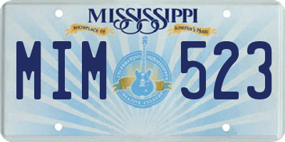MS license plate MIM523