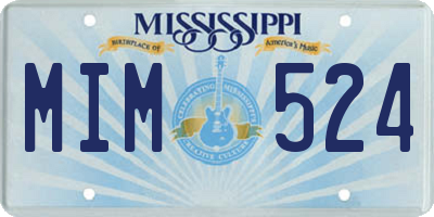 MS license plate MIM524
