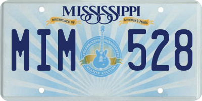 MS license plate MIM528