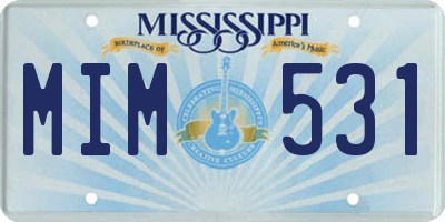 MS license plate MIM531