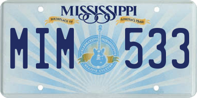 MS license plate MIM533