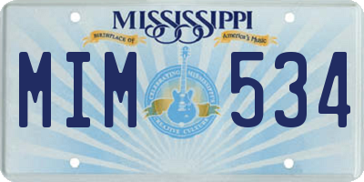 MS license plate MIM534