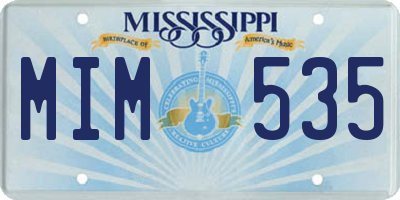 MS license plate MIM535