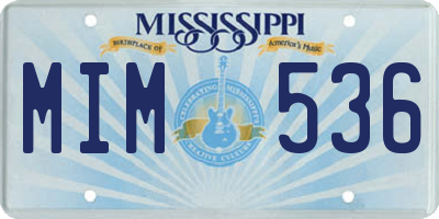 MS license plate MIM536