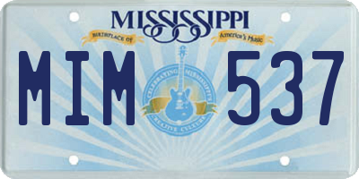 MS license plate MIM537