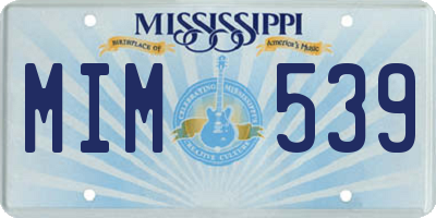 MS license plate MIM539