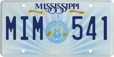 MS license plate MIM541