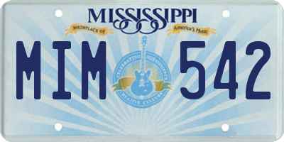 MS license plate MIM542